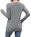 Long Sleeve Shirts for Women Fashion V Neck Casual Tops Spring Sweatshirt Cute Clothing Gray
