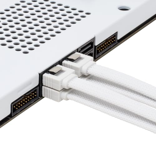 Cable Serial ATA Malla Blanca 50 cm con Pestillo miniatura 3