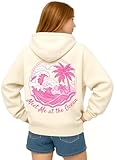 Tstars Meet Me at the Ocean Hoodie - Aesthetic Retro Beach Wave Graphic Sweatshirt for Teen Girls & Women Women Hoodie Medium Cream