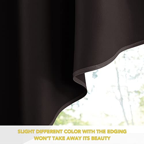 Nicetown Home Fashion Pole Pocket Kitchen Tier Curtains- Solid Tailored Scalloped Valance/Swags For Cafe/Bar Window (2 Panels, 36 X 36 Each Panel, Brown) #TOP4