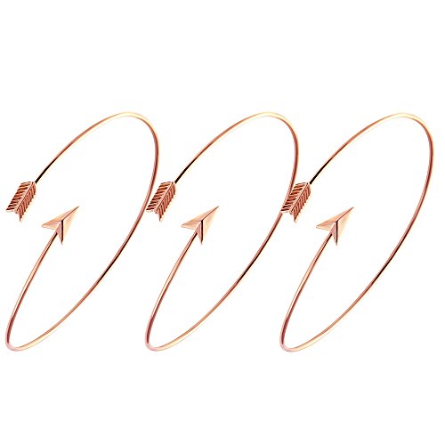 Image of Arrow Bangle Adjustable Wire Wrapped Bracelet Simple Style
