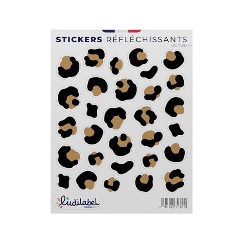 Stickers Réfléchissants Classe 1, Visible à 100m - Pour Vélo, Trottinette et Casque (Motif Léopard)