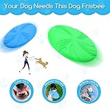 Nobleza Hundefrisbee, 2 Stück 20cm Hundefrisbee aus Natürlichem Kautschuk, Hundespielzeug Frisbee für Land und Wasser (Blau + Grün)