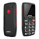 artfone C1 Big Button Mobile Phone for Elderly丨SIM Free Senior Mobile Phones丨SOS Button丨Time Reporting丨Easy to Use Basic Mobile Phones丨Speed Dial丨FM丨Torch丨USB-C丨1800mAh Battery - Black