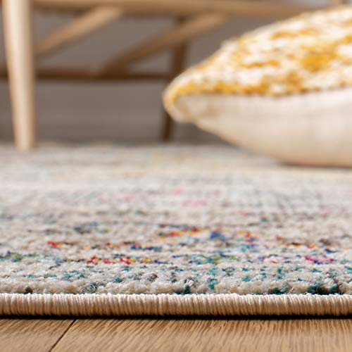 SAFAVIEH Madison Collection Runner Rug - 2'2" x 8', Grey & Gold, Boho Chic Distressed Medallion Design, Non-Shedding & Easy to Clean, Ideal for Ideal for Hallway, Foyer, Entryway, Bedroom (MAD473F)