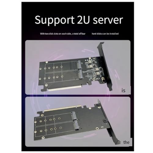 Hduacuge Dubbelsidigt NVME PCIeX16 Kort med 4 SSD-Adapter