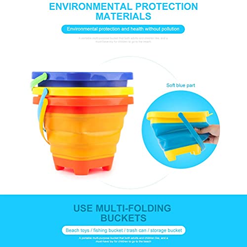 HEXLONG Opvouwbare emmer voor kinderen, zandemmer, kunststof, kinderspeelgoed, zomer, strand, waterspeelgoed… - Image 3