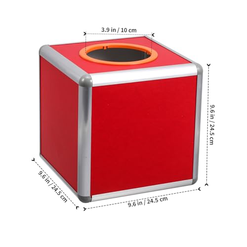 Caja de rifa roja de aluminio para eventos y sorteos reutilizable 3