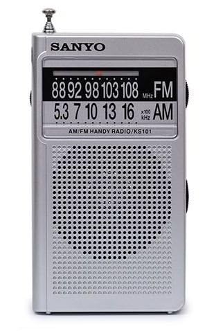 Radio SANYO KS101P Transistor Am/FM Plata. Dial con Números Grandes.