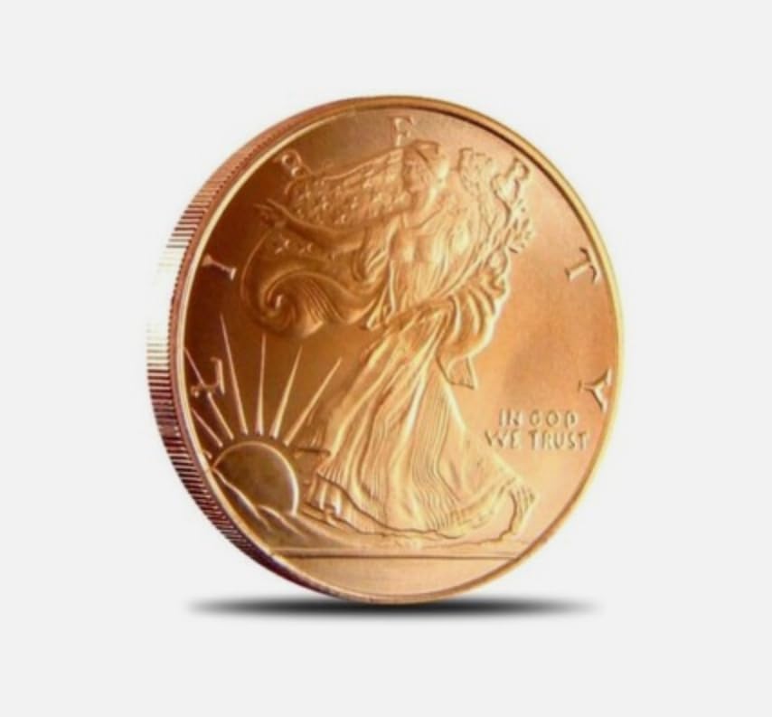 1 oz Walking Liberty Copper Round, .999 Fine Pure Dollar, USA Design