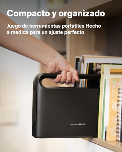 HOTO Kit Herramientas 40 Piezas - Caja de herramientas completa con destornillador electrico (LED, 3 par) + 14 herramientas y 26 accesorios，Organizador profesional para hogar y bricolaje - imagen 2