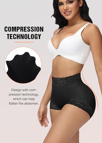 Image of SHAPSHE High-Waisted Shapewear Panties, Tummy Control & Butt Shaping | Double-Layer Compression | 4 Flexible Waist Stays | Silicone Waist & Leg Grips | Unpadded Butt Contour | Lace-Trimmed Legs
