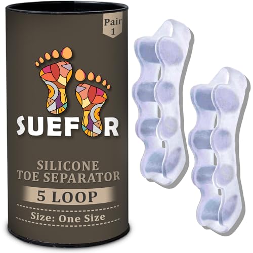 Image of Toe Separator for Feet Toe Spacers Correct Toes Yoga Silicone Hammer Toe Corrector for Women & Men Correct Toe Straighteners for Overlapping Toes (A F t separator)
