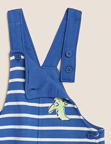 Image of Marks & Spencer Cotton Rich Dinosaur Dungarees (0-3 Yrs)