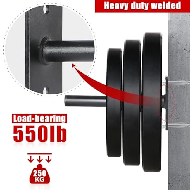 SYL Fitness Wall Mounted Weight Plate Holder, Wall Weight Storage Rack Available in 1 and 2
