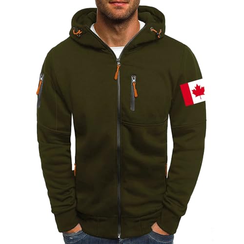 Sudadera con capucha blanca para hombre - sudadera con capucha para hombre Chaquetas con cremallera con muchos bolsillos sudadera con capucha sudadera de tendencia Slim Fit chaqueta al aire libre