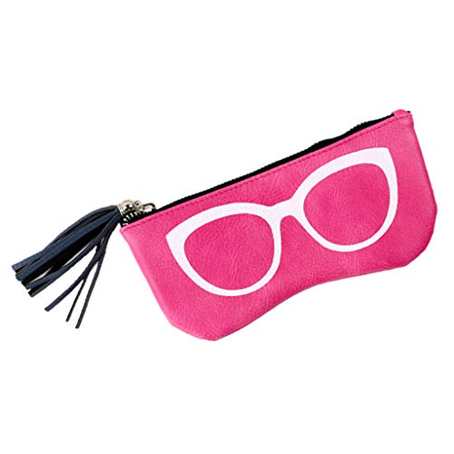 oshhni Estojo de óculos portátil para óculos com bolsa de armazenamento para óculos, rosa