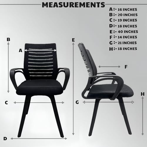 Image of MRC Boom Fix Ergonomic Office Chair - Breathable Mid-Back Mesh Desk Chair with Contoured Armrests, Comfortable Padded Seat - Modern Task Chair for Home Office and Study (Black)
