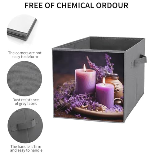 Boîtes de rangement empilables violettes pour placard et étagère - 4