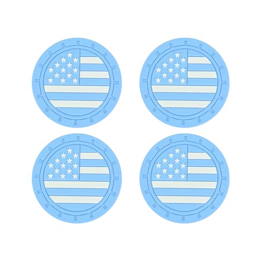 4PCS Posavasos de portavasos para carro con bandera americana miniatura 6