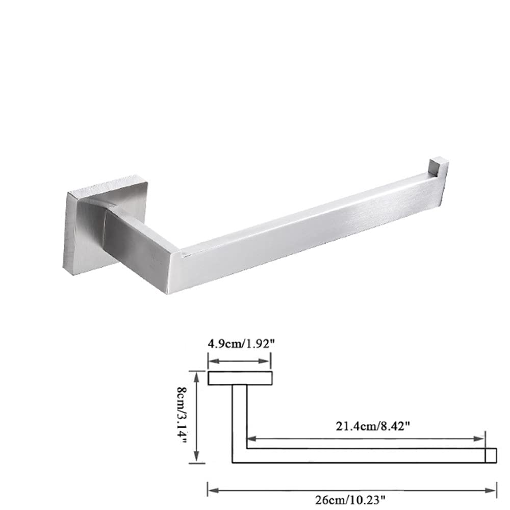 Juego de accesorios para baño Cepillado Gancho para batas Toallero Barra Estante Barra Estante Soporte para papel tisú Soporte para cepillo de dientes Accesorios de baño, Toallero individual, h