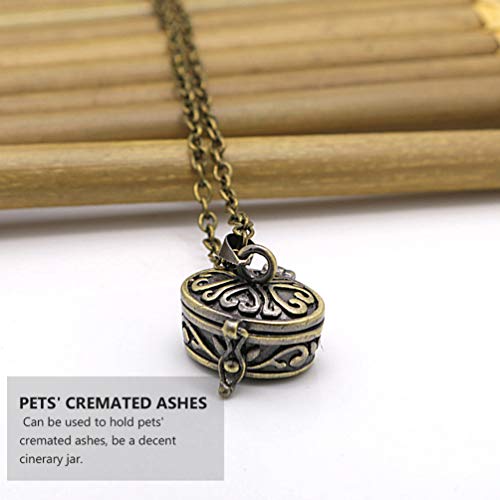 Holibanna Colar de cinzas para animais de estimação, joias memoriais, vintage, medalhão esculpido, u