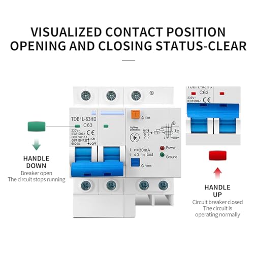 RCBO avec protection SPD intégrée, disjoncteur 25A pour tableau électrique - 6