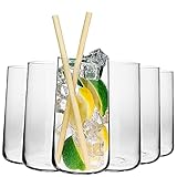 beeco STORE Wassergläser Set 530ml | Ökologisch 6 Stück Gläser Set | Bleifreies Glas Made in EU | Gin Tonic Trinkgläser | Kristallgläser, Longdrinkgläser | Spülmaschinenfest Gläser