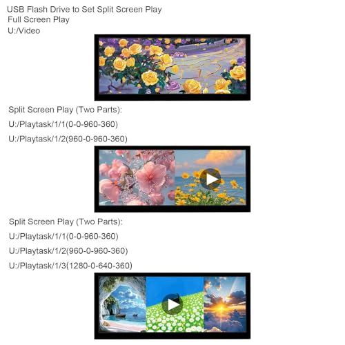 Image of VSDISPLAY 10.3'' Touch Monitor 1920x720 Supports USB Autoplay Split Screen | for Elevator Restaurants Supermarket Store Extra Advertising Display