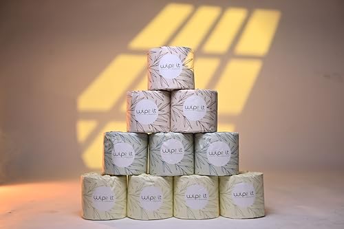 Wipe It Responsibly 100% Bamboo Toilet Paper, 24 Rolls, 3-Ply, 370 Sheets | Ultra-Soft, Strong & Sustainable Double Length Toilet Paper | Biodegradable Tree-Free Toilet Tissue | Septic-Safe