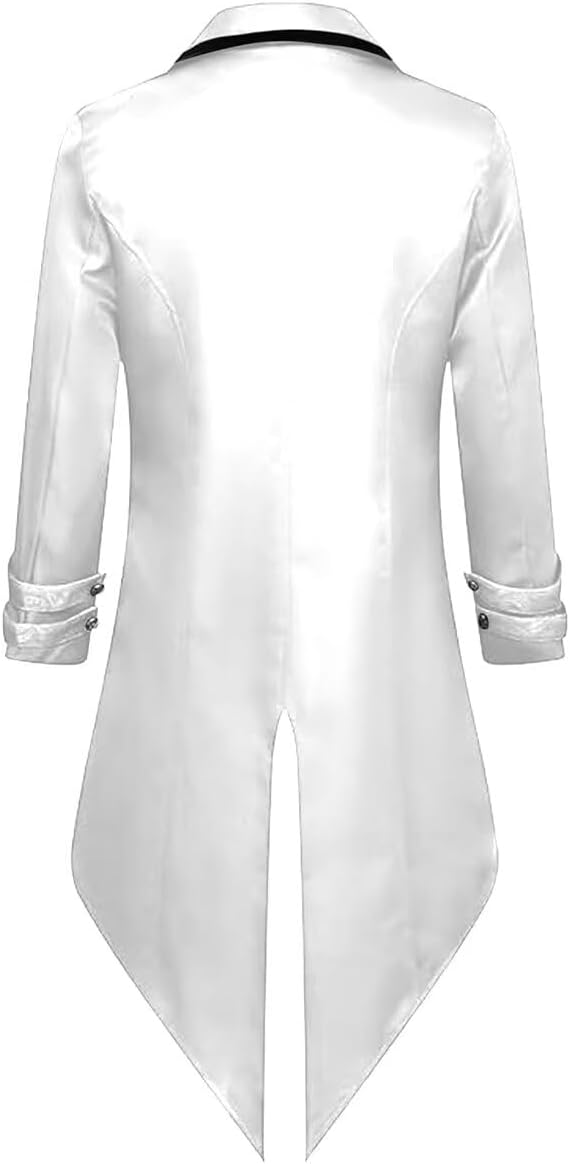 Mens Steampunk Jacket Formal Tailcoat Pirate Vampire Costume Gothic Victorian Halloween Tuxedo Coats