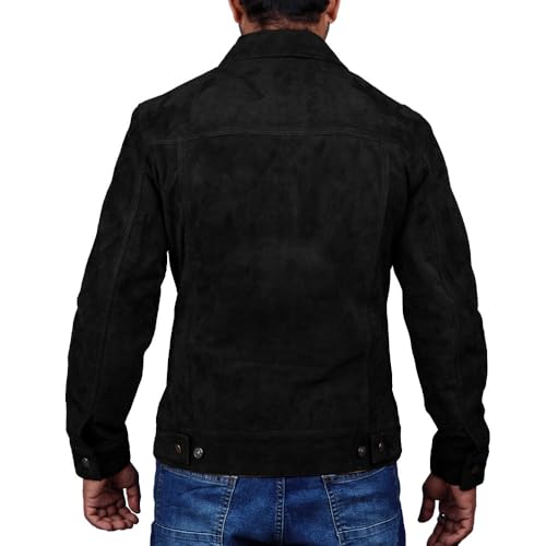 Mens Trucker Suede Leather Jacket Western Style Cowboy Suede Leather Jacket for Mens4