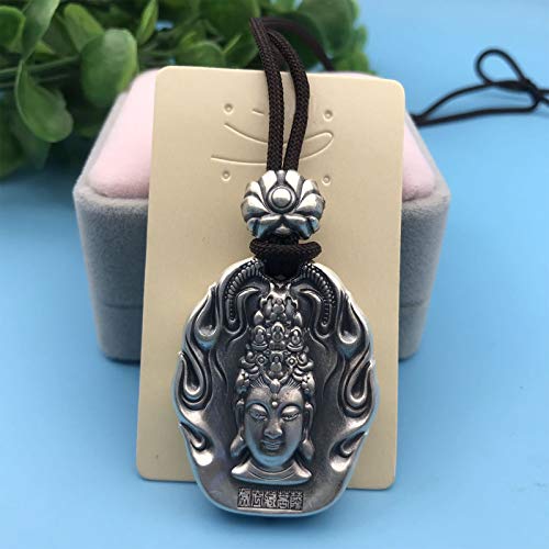 Safety Certification Unisex Buddha Pendant Necklace Men Women 999 Sterling Silver Bodhisattva Amulet