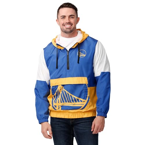 FOCO Men's Standard NBA Logo Warm-Up Windbreaker Jacket, Team Color