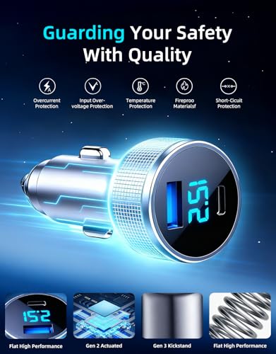 Image of Starlink Mini Cable, 3 in 1 Starlink Mini Car Adapter DC Power Cable and Cigarette Lighter Adapter 12V-48V with Voltage Display, Durable USB-C PD 45W and USB-A 35W Ports,Suitable for Cars(16.4FT)
