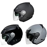 Fulmer, 3510621, Adult Deluxe Open Face Helmet w/Shield - 351 ONYX - Matte Black, XS