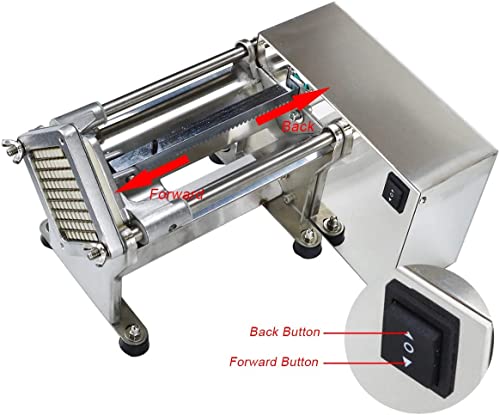 Electric French Fry Cutter Automatic Potato Chip Cutter Commercial French Fries Chips Maker Stainless Steel Electric Potato Slicer with 6mm 9mm 13mm Blade by Generic - Used condition - Image 3