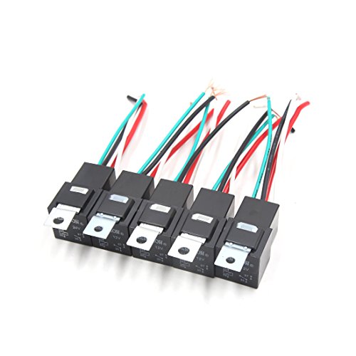 Prise de relais 12V 24V 40A pour voiture avec 4 bornes universelles - Lot de 5 pièces