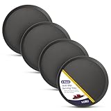 Black Round Tray - 40cm (4 Pack) Rubberized Round Trays for Food Serving and Drinks - Dishwasher Safe Non Slip Tray for Parties, Gatherings, Bars, Restaurants, and Home Use