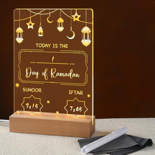 Ramadan Calendar Decorations, Ramadan Acrylic Eid Light Countdown...