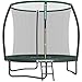 SONGMICS Trampolin für den Außenbereich, für Kinder, Durchmesser 244 cm, Schutznetz, gebogener Pfosten, 180 cm hoch, Sicherheitskissen, Leiter, Stahlrahmen, Schwarz und Grün STR082C01
