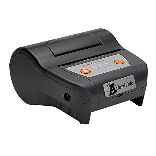 Affordable TMP80A Thermal Printer with Pouch – Mobile Pocket Bluetooth Printer – 3 Inch 40mm Paper Portable Receipt Printer – Easy to Carry Pocket Size Dimensions – Micro USB Port and Manual Cutter