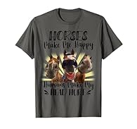 Horse Lover Humor design. Cute Gifts Horses Make Me Happy Humans Make My Head Hurt Horse Lover Shirt. Great for Horse lovers and owner. Animal Lover, Holiday, Christmas, Gift for aunt, brother, sister, mom, dad, neighbor, grandma, grandpa who love ho...