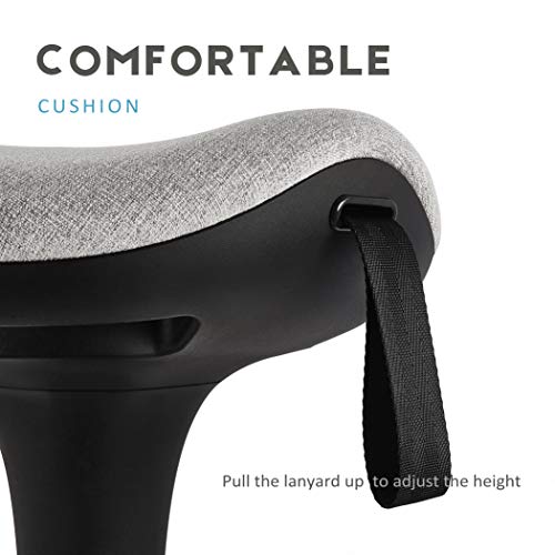 Image of IWMH Ergonomic Wobble Stools,Standing Desk Stool,Standing Office Stools,Adjusting Height and swivels 360Working seat for Bedroom, Kitchen, Living Room (Grey)