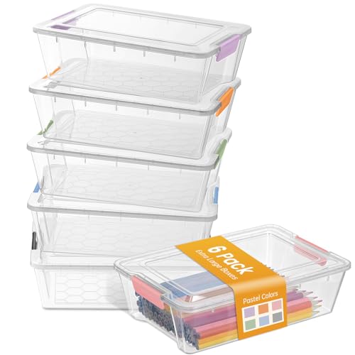 Sooez 6 Pack Pencil Boxes, New Extra Large Pencil Case,