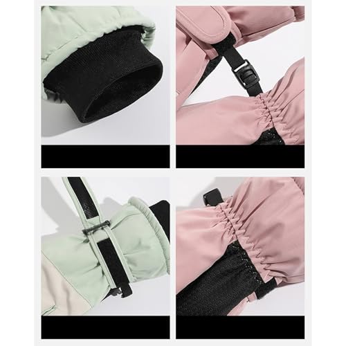 Guantes de invierno cálidos para niños, guantes de esquí a prueba de viento, guantes de nieve impermeables, guantes de esquí de forro polar, mitones de invierno, guantes de ciclismo gruesos para niñas - imagen 3