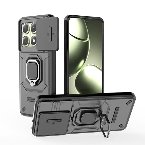 Image of TPU+PC Camshield Pro Case With Slide Camera Protection And Ring Stand Bumper Back Case Cover For Xiaomi Mi 14T (6.67 inch Inch (Black)