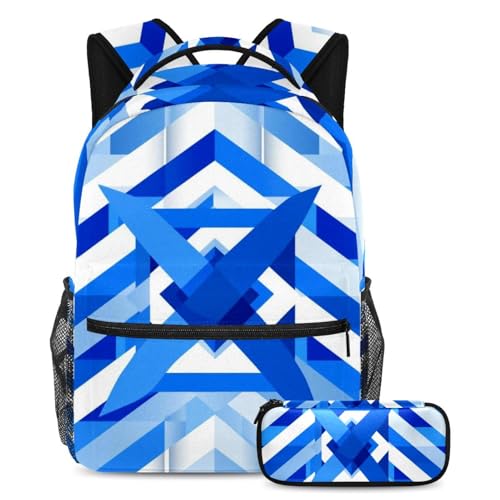 Sac à dos scolaire art bleu drapeau pour le collège et lycée