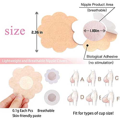 Breast Covers Nipple Cover Pasties, Disposable Nipple Covers, Bra Pad, Self-Adhesive No Show Bra For Women (40Pcs, Flower) #TOP1