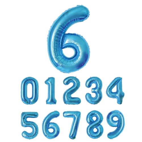 Diva 数字バルーン ビッグ約90cm バルーン 風船 大きい 巨大 数字 ビッグバルーン 大きい風船 飾り付け 誕生日 記念日 イベント 内祝い くすみ 6 スカイブルー 水色